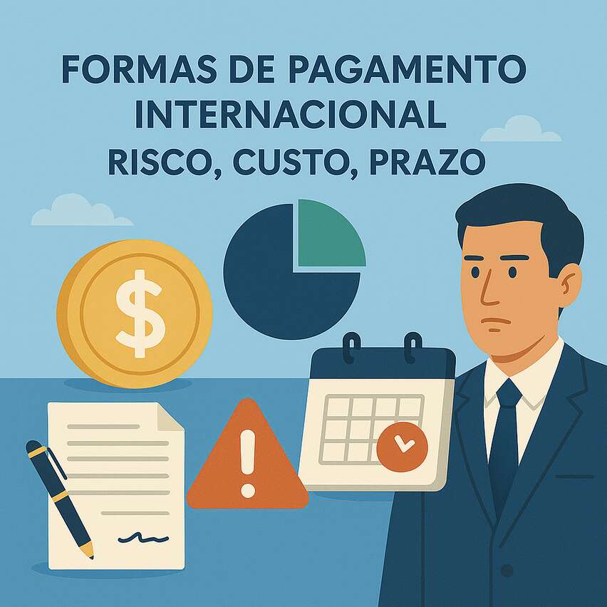 Formas de pagamento internacional: risco, custo e prazo